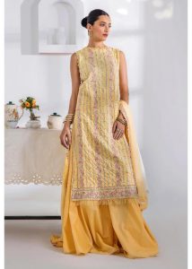 Adan Libas | Yellow | Stitched | Daily wear | Kurta Set | 3 pc set.