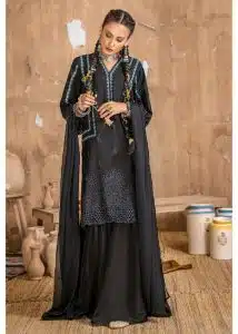 Adan Libas | Black | Stitched | Daily wear | Kurta Trouser | 2 pc set.