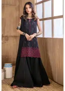 Adan Libas | Black with Red | Stitched | Daily wear | Kurta Trouser | 2 pc set.
