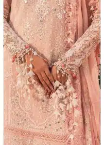 Sana Safinaz | Peach | Unstitched | Festival Wear | Kurta Set | 3 pc Set