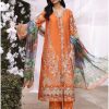 Kahf | Orange | Semi Stitched | Daily Wear | kurta set | 3 pc set