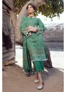 Gul Ahmed Ideas Lawn | Green | Unstitched | Party wear | Printed Lawn Dupata | 42060A