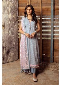 Gul Ahmed Ideas Lawn | Grey Pink | Unstitched | Party wear | Printed Lawn Dupata | CL42008A