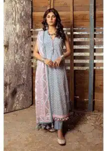 Gul Ahmed Ideas Lawn | Grey Pink | Unstitched | Party wear | Printed Lawn Dupata | CL42008A