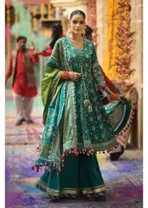 Gul Ahmed Ideas Lawn | Green | Unstitched | Party wear | Printed Lawn Dupata | CL42004B