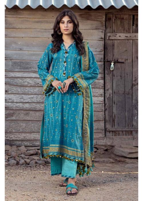 Gul Ahmed Ideas Lawn | Sea Green | Unstitched | Party wear | Printed Lawn Dupata | CL42042A