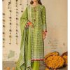 Gul Ahmed Ideas Lawn | Mehndi And White | Unstitched | Party wear | Printed Lawn Dupatta | CL42039B