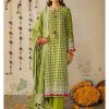 Gul Ahmed Ideas Lawn | Mehndi And White | Unstitched | Party wear | Printed Lawn Dupatta | CL42039B - Image 2