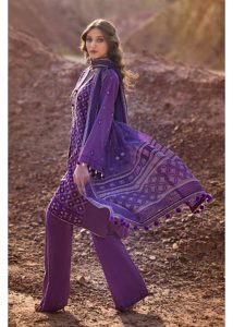 Gul Ahmed Ideas Lawn | Dark Purple | Unstitched | Party wear | Printed Lawn Dupata | BM42008