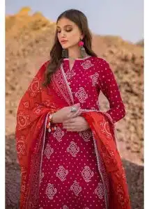 Gul Ahmed Ideas Lawn | Fushia Pink | Unstitched | Party wear | Printed Lawn Dupata | CL42006