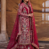 Hussain Rehar Luxury Festive | Red Maroon | Unstitched | Organza Dupatta | GULAL