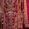Hussain Rehar Luxury Festive | Red Maroon | Unstitched | Organza Dupatta | GULAL - Image 3