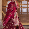Hussain Rehar Luxury Festive | Red Maroon | Unstitched | Organza Dupatta | GULAL - Image 4