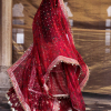 Hussain Rehar Luxury Festive | Red Maroon | Unstitched | Organza Dupatta | GULAL - Image 6