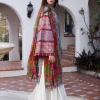 Hussain Rehar Luxury Lawn | Ice Blue | Unstitched | Feastive | Silk Dupatta | FLORET - Image 3