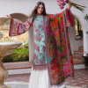 Hussain Rehar Luxury Lawn | Ice Blue | Unstitched | Feastive | Silk Dupatta | FLORET - Image 4
