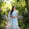 Noor By Saadia Luxe Chikankari Lawn | Sky Blue | Unstitched | Party Wear | Chiffon Dupatta | 2A