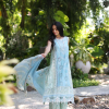 Noor By Saadia Luxe Chikankari Lawn | Sky Blue | Unstitched | Party Wear | Chiffon Dupatta | 2A - Image 3