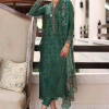 Noor By Saadia Luxe Chikankari Lawn | Teal Green | Unstitched | Party Wear | Chiffon Dupatta | 4A