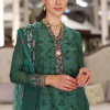 Noor By Saadia Luxe Chikankari Lawn | Teal Green | Unstitched | Party Wear | Chiffon Dupatta | 4A - Image 2