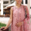 Noor By Saadia Luxe Chikankari Lawn | Peach Pink | Unstitched | Party Wear | Chiffon Dupatta | 4B - Image 2