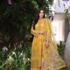 Noor By Saadia Luxe Chikankari Lawn | Mustard | Unstitched | Party Wear | Chiffon Dupatta | 8B
