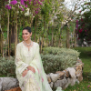 Noor By Saadia Luxe Chikankari Lawn | Lemon Green | Unstitched | Party Wear | Chiffon Dupatta | 11B - Image 4
