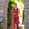 Noor By Saadia Luxe Chikankari Lawn | Maroon | Unstitched | Party Wear | Chiffon Dupatta | 12A