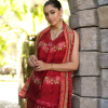 Noor By Saadia Luxe Chikankari Lawn | Maroon | Unstitched | Party Wear | Chiffon Dupatta | 12A - Image 3