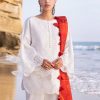 Zainab Chottani Chickankari Luxury Lawn | Off White | Unstitched | Party wear | Embroidered Digital Printed Dupatta on Chiffon | CHUNARI - 3A - Image 3