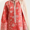 Zara Shahjahan Lawn | Light Orange | Unstitched | Wedding wear | embroidered Organza Dupatta | MAHI-1A - Image 4