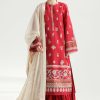 Zara Shahjahan Lawn | Rani Pink | Unstitched | Wedding wear | embroidered Organza Dupatta | MYRA-14A