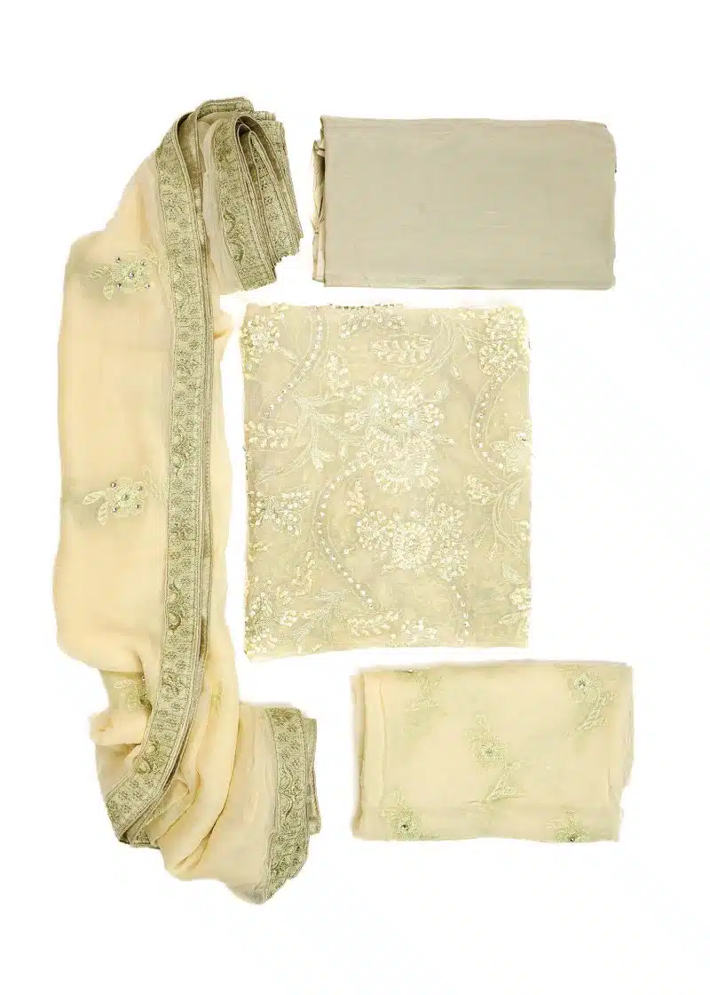 Maysarah Studio | Beige | Unstitched | Festival Wear | Kurta Set | 3 pc Set