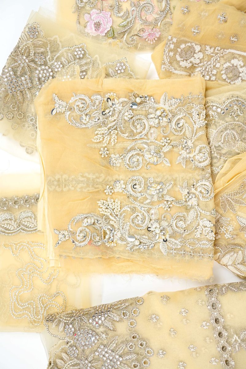 Maysarah Studio | Beige | Unstitched | Festival Wear | Kurta Set | 3 pc Set - Image 2