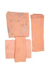 Maysarah Studio | Peach | Unstitched | Festival Wear | Kurta Set | 3 pc Set’