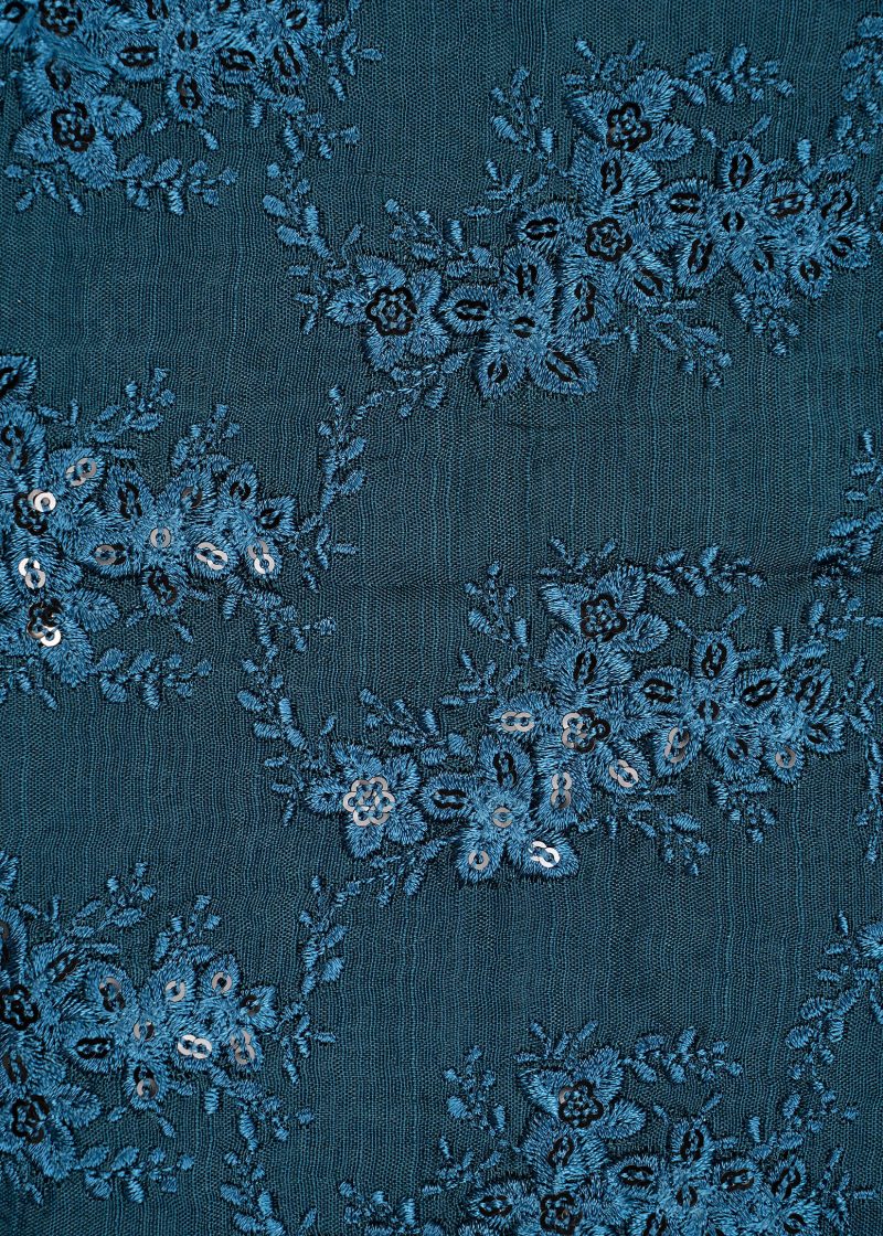 Pakistani | Blue | Unstitched | Festival Wear | Kurta Set | 3 pc Set - Image 3
