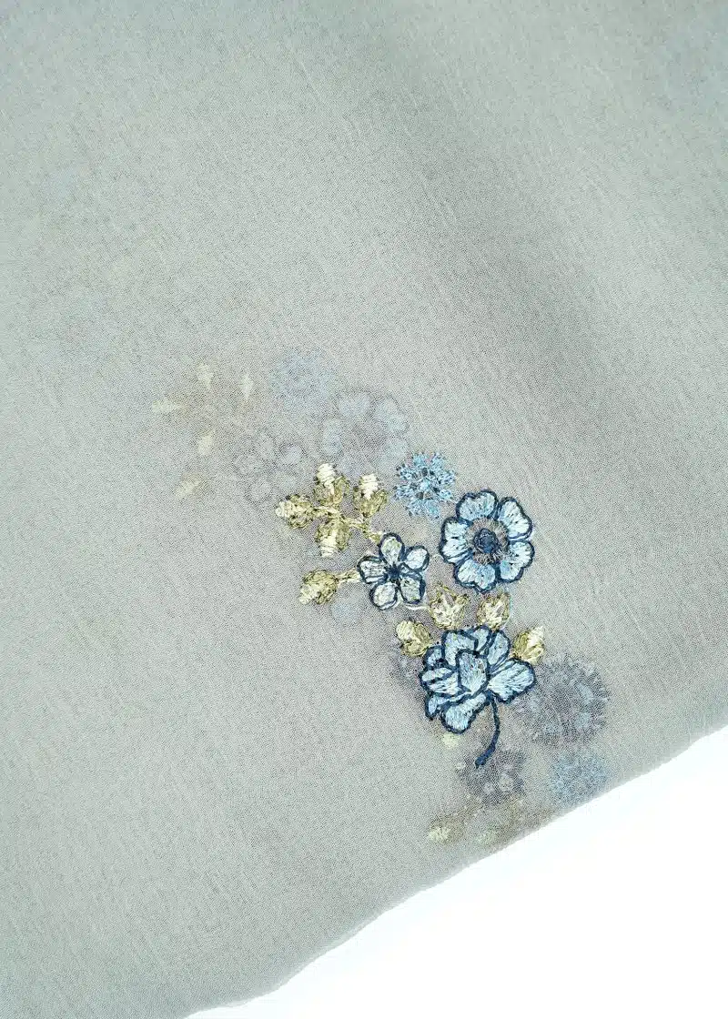 Pakistani | Grey | Unstitched | Daily Wear | Kurta Set | 3 pc Set - Image 4