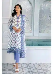 Gul Ahmed | White | Unstitched | Daily wear | Kurta Dupatta Trouser | 3 pc set