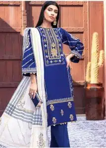 Gul Ahmed | Royal Blue | Unstitched | Daily wear | Kurta Dupatta Trouser | 3 pc set