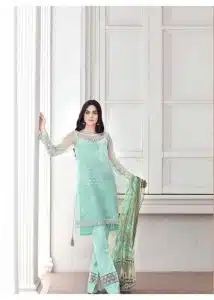 Gul Ahmed | Organza Green | Unstitched | Daily wear | Kurta Dupatta Trouser | 3 pc set