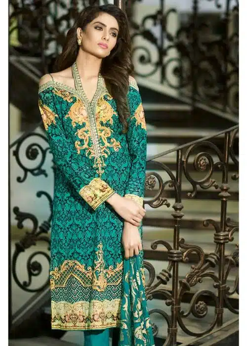 Gul Ahmed | Green | Unstitched | Daily wear | Kurta Dupatta Trouser | 3 pc set