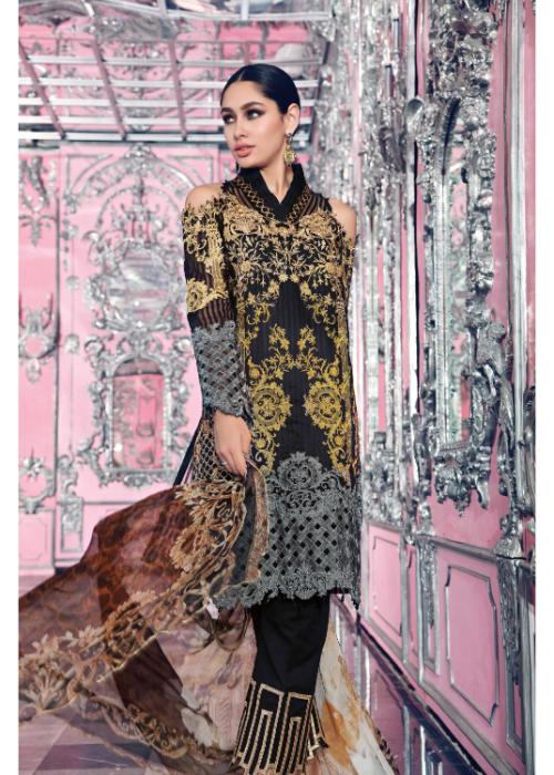 Gul Ahmed | Black | Unstitched | Daily wear | Kurta Dupatta Trouser | 3 pc set