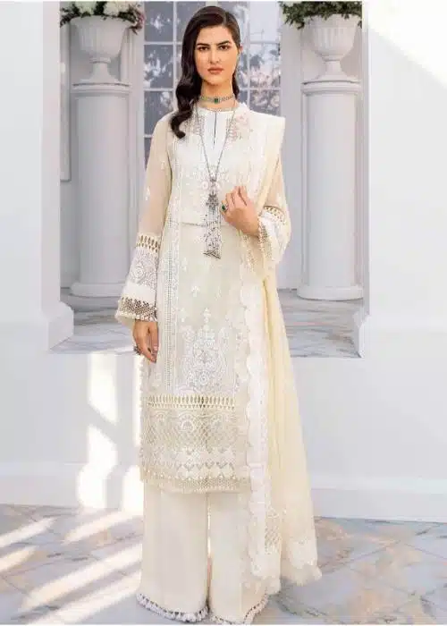 Gul Ahmed | Off White | Unstitched | Daily wear | Kurta Dupatta Trouser | 3 pc set