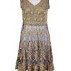 Fancy Gota | Blue | Semi Stitched | Party Wear | Frock Dupatta | 2 pc Set