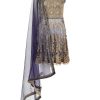 Fancy Gota | Blue | Semi Stitched | Party Wear | Frock Dupatta | 2 pc Set - Image 2