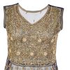 Fancy Gota | Blue | Semi Stitched | Party Wear | Frock Dupatta | 2 pc Set - Image 3