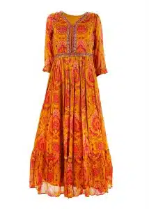 Maysarah Studio | Mustard | Semi Stitched | Wedding wear | Bridal Gown | 1 pc set