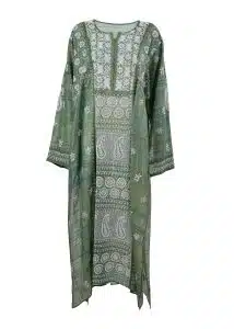 Maysarah Lucknowi | Green | Semi stitched | Festival wear | Kurta Dupatta Style | 2 pc set