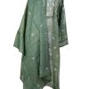Maysarah Lucknowi | Green | Semi stitched | Festival wear | Kurta Dupatta Style | 2 pc set - Image 2