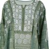 Maysarah Lucknowi | Green | Semi stitched | Festival wear | Kurta Dupatta Style | 2 pc set - Image 3